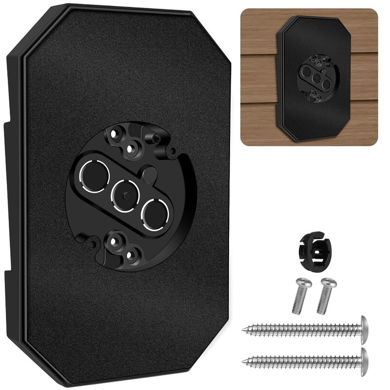 Fiulensyi 1Pack Vinyl Siding Mounting Blocks with Built-in Electrical Box,Siding Mounting Plate,Black Outdoor Mounting Plate Kit,Siding Mounting Kit for 1/2 inch Lap Double and 4 inch Siding - Image 1